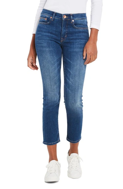 Vineyard Vines High Waist Crop Straight Leg Jeans In Indigo