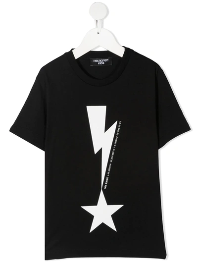 Neil Barrett Kids' Black Cotton T-shirt