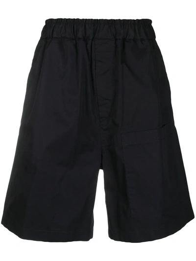 Jil Sander Black Gabardine Cotton Shorts