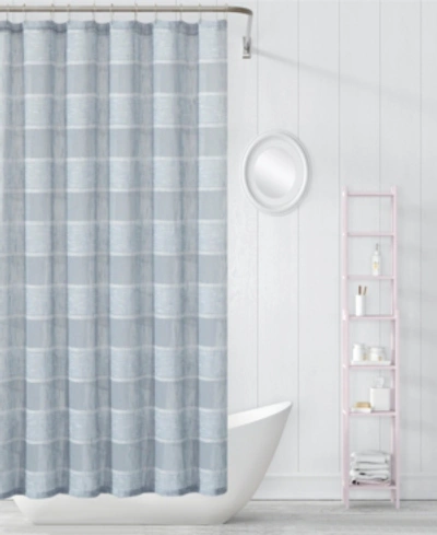 Dainty Home Megan Striped Shower Curtain, 70" W X 72" L Bedding In Silver-tone