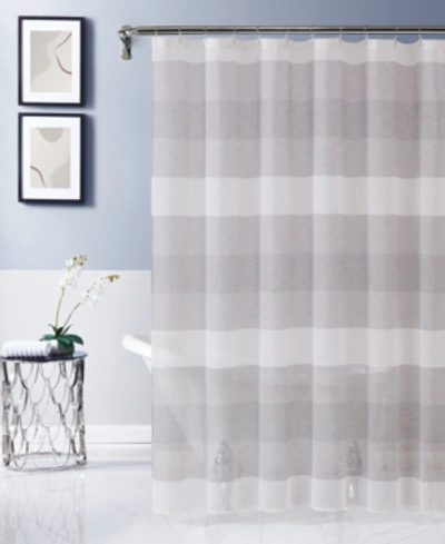 Dainty Home Chelsea Striped Shower Curtain, 70" W X 72" L Bedding In Silver-tone
