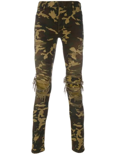 camo balmain jeans