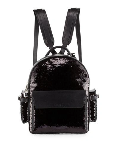 Buscemi Phd Sequined Backpack, Black