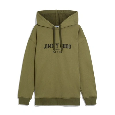 Jimmy Choo Jc College-hoodie In S822 Military Olive/black