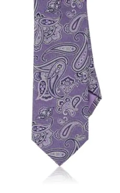 Brioni Woven Paisley Silk Tie In Purple