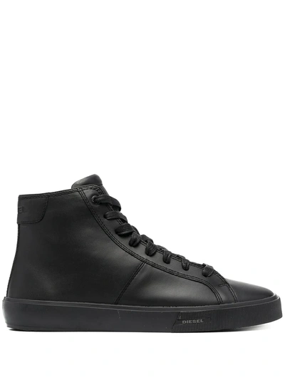 Diesel Mens Black S-mydori Mc High-top Leather Trainers 11