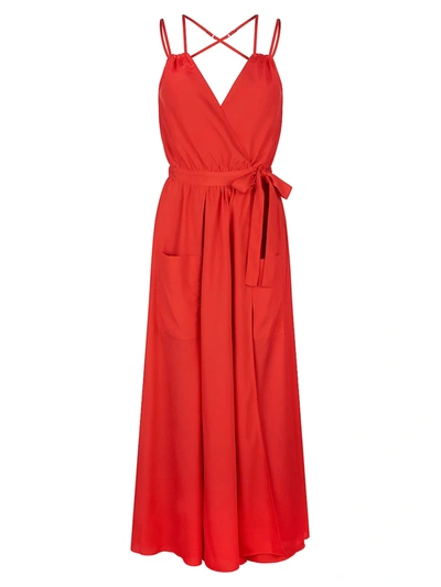 Valimare Amelia A-line Wrap Dress In Red