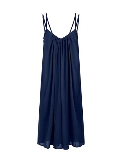 Valimare Athena Braided-strap Coverup Dress In Navy