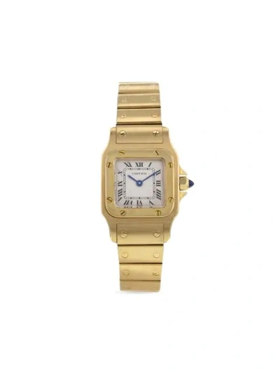 Pre-owned Cartier 1990  Santos De  Galbée 23mm In White