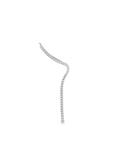 Delfina Delettrez 18kt White Gold Diamond 1987 Tennis Earring In Silver