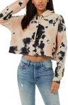 Bella+canvas Crop Tie Dye Hoodie In Shade Tie Dye/ Peach