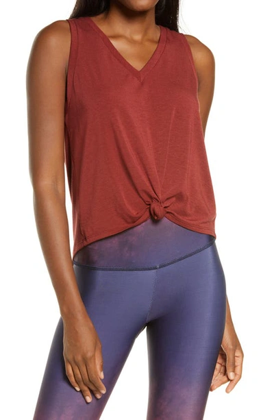 Onzie Knot Front Tank Top In Terracotta