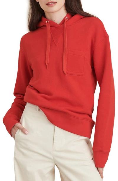 Alex Mill Hollis Pocket Hoodie In Berry Red