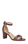 Nine West Pruce Ankle Strap Sandal In Wine Croco