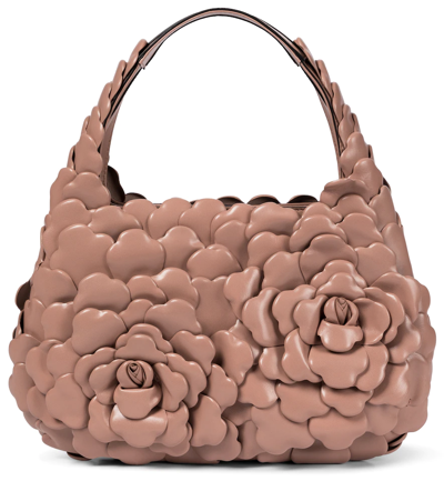 Atelier Rose 03 Edition Small Leather Hobo Bag In Pink