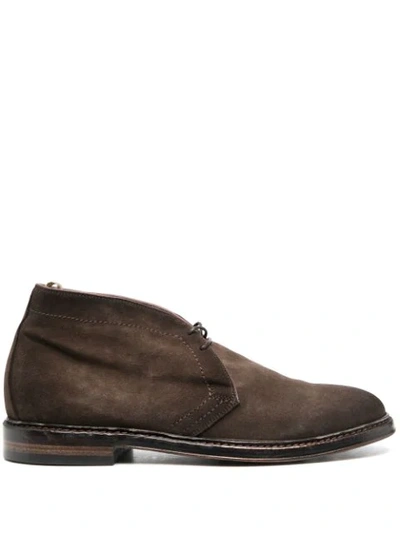 Officine Creative Calf Leather Lace-up Desert Boots In Brown