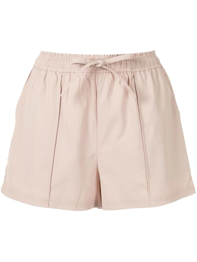 Goodious Side Stripe Tie Waist Shorts In Pink