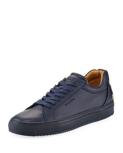 Buscemi Men's Lyndon Leather Low-top Sneakers, Navy