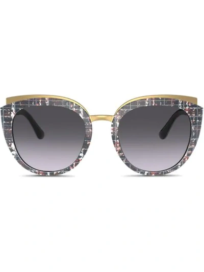 Dolce & Gabbana Family Cat-eye Frame Sunglasses In Black