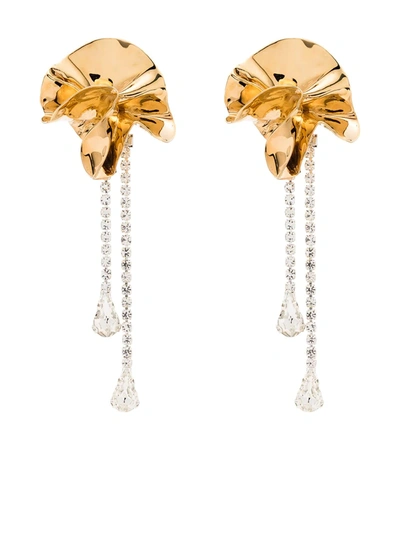 Sterling King Gold-plated Sylvia Crystal Drop Earrings