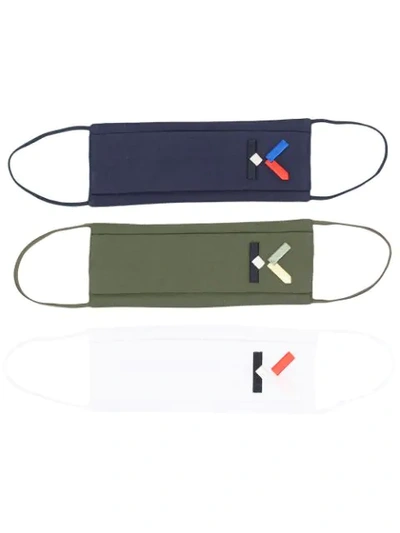 Kenzo Pack De 3 Masques De Protection Visage Tricolore K Logo In Multicolor