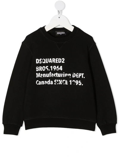 Dsquared2 Teen Logo-print Sweatshirt In Black