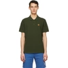 Kenzo Tiger Crest Slim Fit Polo Shirt In Dark Khaki