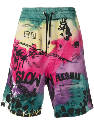Mauna Kea Timing Is Everything Tie-dye Shorts In Green
