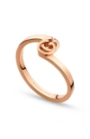 Gucci Double-g Stack Ring In Rose Gold