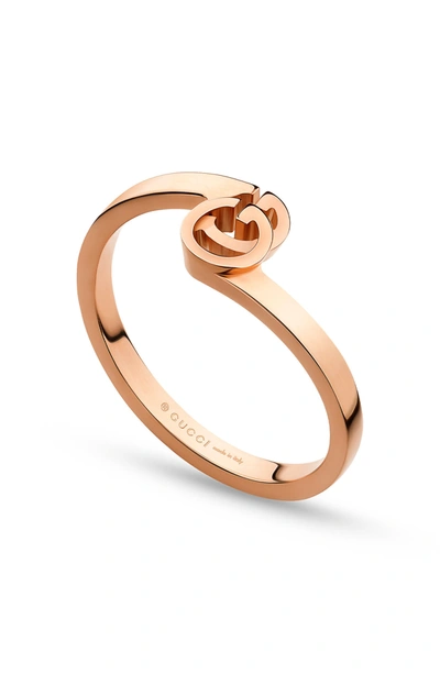 Gucci Double-g Stack Ring In Rose Gold