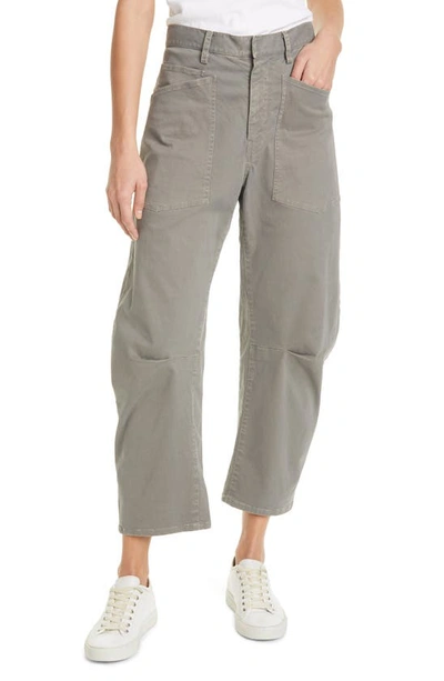 Nili Lotan Shon Stretch Cotton Pants In Brown