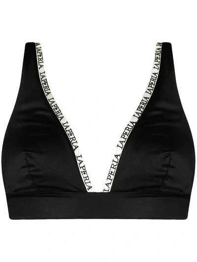 La Perla Logo-trim Soft-cup Triangle Bra In Black