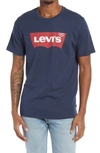 Levi's Short Sleeve Graphic Logo Tee In Housemark Dress Blues