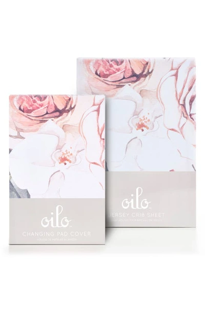 Oilo Changing Pad Cover & Fitted Crib Sheet Set In Vintage Bloom