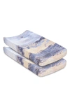 Oilo 2-pack Jersey Changing Pad Covers In Midnight Sky