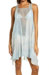 Elan Crochet Inset Cover-up Dress In Td Blue