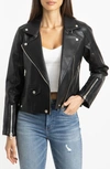 Blanknyc Patent Leather Crop Moto Jacket In For The Night