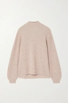 Reformation + Net Sustain Georges Ribbed Recycled Cashmere-blend Turtleneck Sweater In Beige