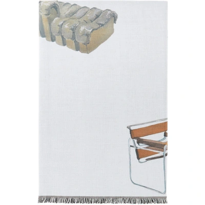 Curves By Sean Brown Off-white Chairs Throw Blanket In Multi