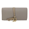 Chloé Alphabet Textured-leather Wallet In Cashmere Grey
