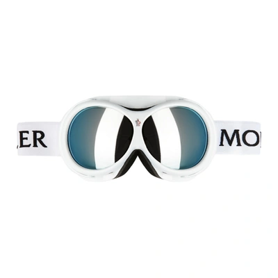 Moncler White Mirror Ski Goggles