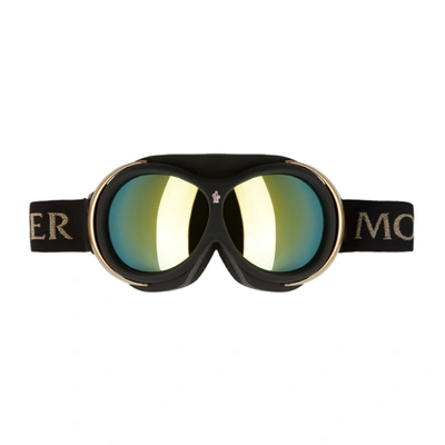 Moncler Black & Gold Mirror Ski Goggles In Black/gold