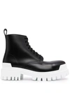 Balenciaga Men's Strike Lace-up Combat Boots In Black