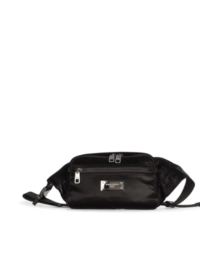 Dolce & Gabbana Pouch With Logo Plate In Black