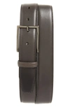 Nordstrom Men's Shop Marco Burnished Leather Belt In Grey Alloy