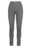 Skims Logo Cotton Thermal Leggings In Slate