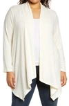 Bobeau Amie Waterfall Cardigan In Whisper White