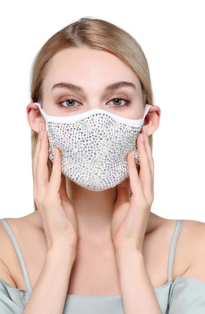Natalie Mills Destiny Crystal Adult Cotton Face Mask In White