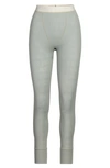 Skims Logo Cotton Thermal Leggings In Mineral