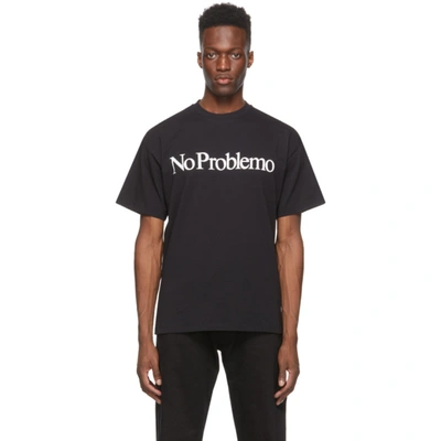 Aries No Problemo Cotton-jersey T-shirt In Black,white